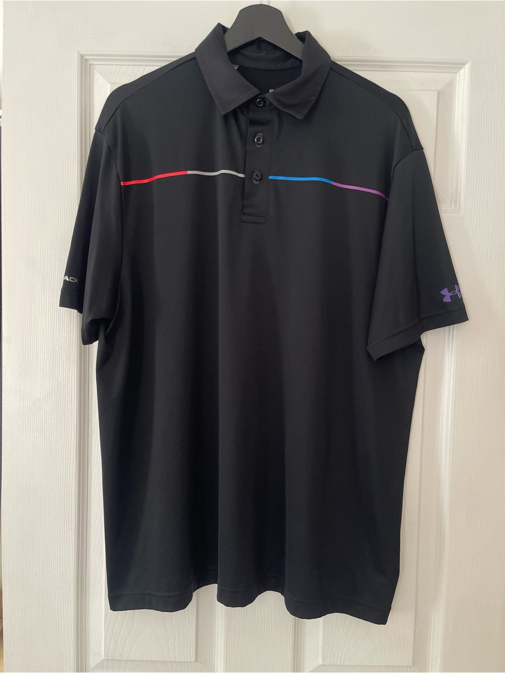 Under Armour Men’s Black Polo with Multicolor Accents large